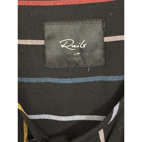 RAILS Black Multi Color Striped Shirt Size Small - Picture 4 of 6